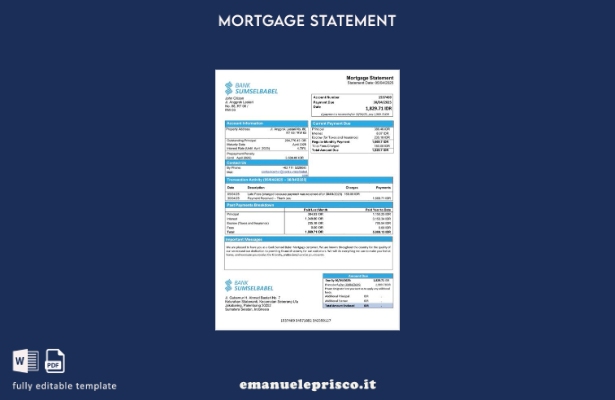 stile verificato Indonesia Bank Sumsel Babel modello di estratto conto ipotecari